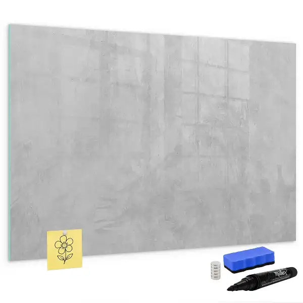 Pizarra de cristal borrable con imanes de diseño pared de piedra