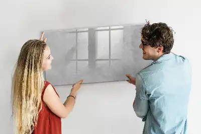 Pizarra de cristal borrable con imanes de diseño pared de piedra