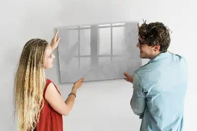 Pizarra de cristal borrable con imanes de diseño pared de piedra