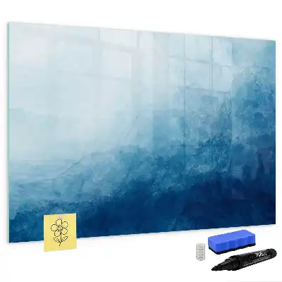 Pizarra de cristal magnética borrable con diseño de abstracción de agua