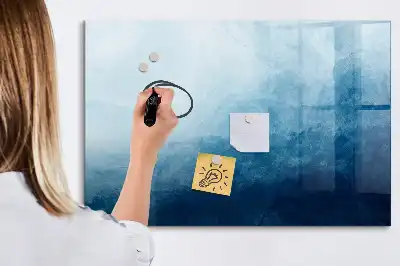 Pizarra de cristal magnética borrable con diseño de abstracción de agua