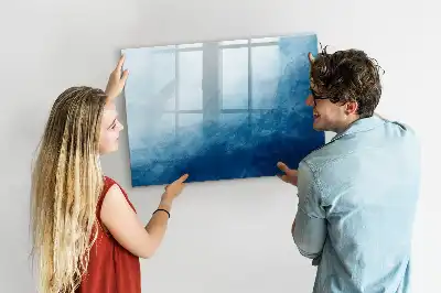 Pizarra de cristal magnética borrable con diseño de abstracción de agua