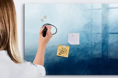 Pizarra de cristal magnética borrable con diseño de abstracción de agua