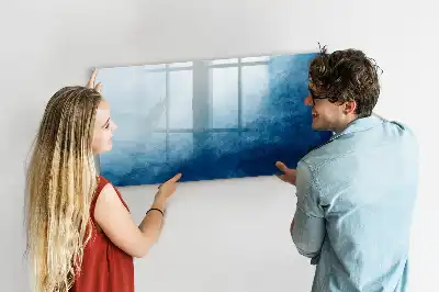 Pizarra de cristal magnética borrable con diseño de abstracción de agua