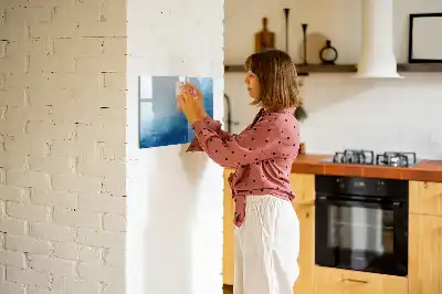 Pizarra de cristal magnética borrable con diseño de abstracción de agua