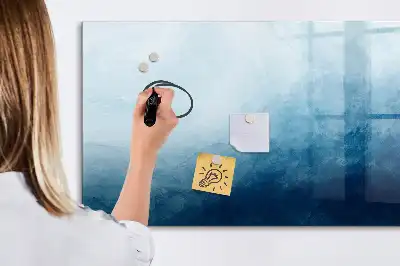 Pizarra de cristal magnética borrable con diseño de abstracción de agua