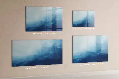 Pizarra de cristal magnética borrable con diseño de abstracción de agua