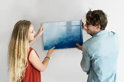 Pizarra de cristal magnética borrable con diseño de abstracción de agua