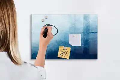 Pizarra de cristal magnética borrable con diseño de abstracción de agua