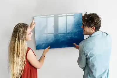 Pizarra de cristal magnética borrable con diseño de abstracción de agua