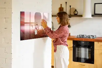 Pizarra magnética de pared diseño mañana nublada con rotulador incluido