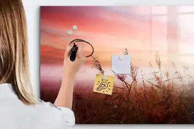Pizarra magnética de pared diseño mañana nublada con rotulador incluido