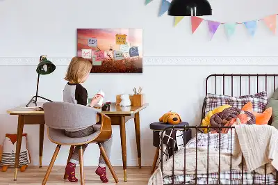 Pizarra magnética de pared diseño mañana nublada con rotulador incluido
