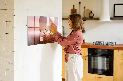 Pizarra magnética de pared diseño mañana nublada con rotulador incluido