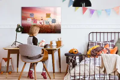 Pizarra magnética de pared diseño mañana nublada con rotulador incluido