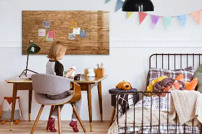 Pizarra magnética de pared con rotulador en madera clara