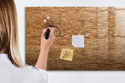 Pizarra magnética de pared con rotulador en madera clara