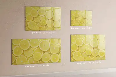 Pizarra de cristal con imanes borrable diseño rodajas de limón