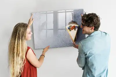 Pizarra de cristal magnética borrable diseño porción de pastel