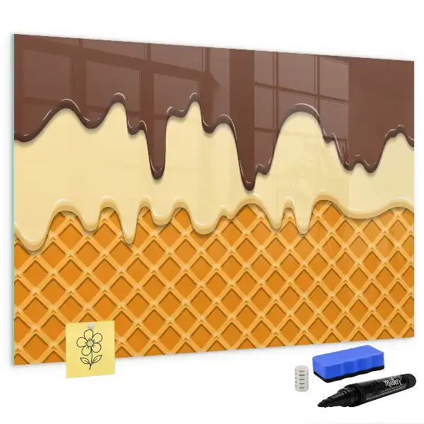Pizarra de cristal magnética borrable modelo helado