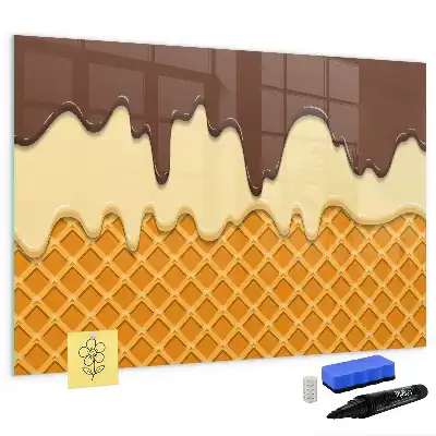 Pizarra de cristal magnética borrable modelo helado