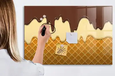 Pizarra de cristal magnética borrable modelo helado