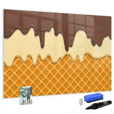 Pizarra de cristal magnética borrable modelo helado