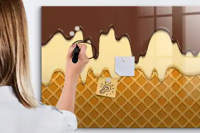 Pizarra de cristal magnética borrable modelo helado