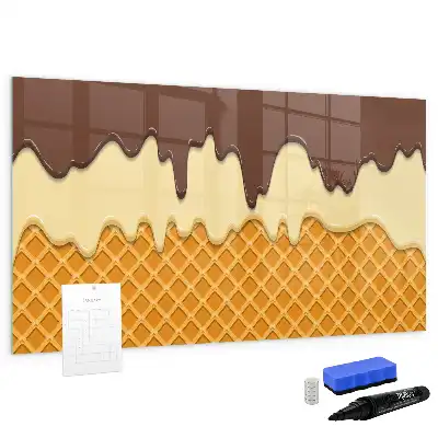 Pizarra de cristal magnética borrable modelo helado