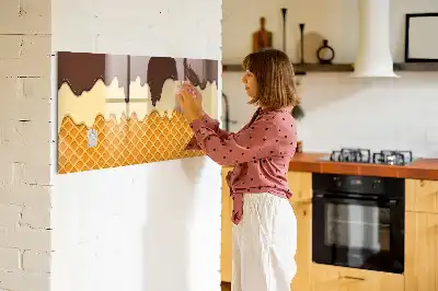 Pizarra de cristal magnética borrable modelo helado