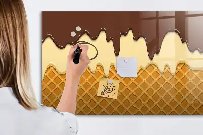 Pizarra de cristal magnética borrable modelo helado