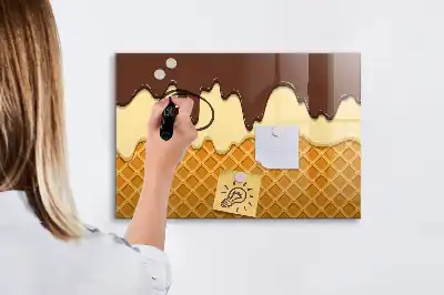 Pizarra de cristal magnética borrable modelo helado