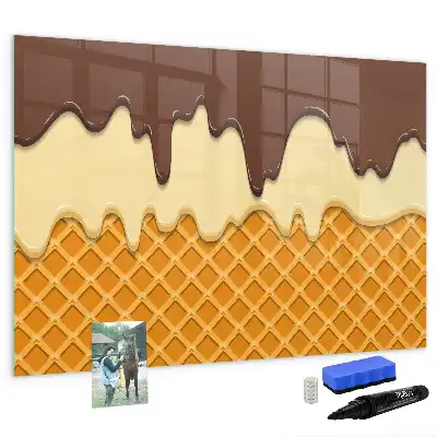 Pizarra de cristal magnética borrable modelo helado