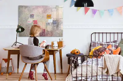 Pizarra magnética de pared con rotulador modelo con diseño de abstracción pintada