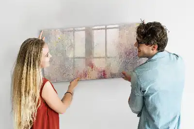 Pizarra magnética de pared con rotulador modelo con diseño de abstracción pintada