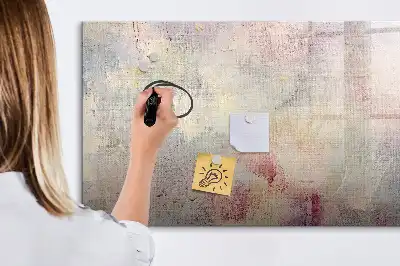 Pizarra magnética de pared con rotulador modelo con diseño de abstracción pintada