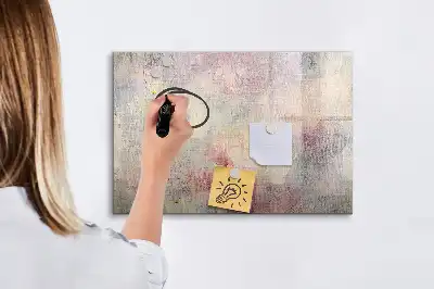 Pizarra magnética de pared con rotulador modelo con diseño de abstracción pintada