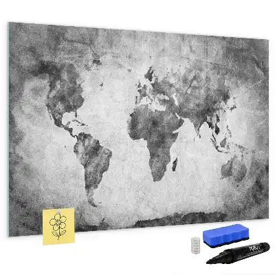 Mapa del mundo pizarra magnética de pared con rotulador