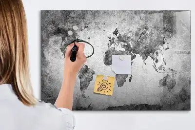 Mapa del mundo pizarra magnética de pared con rotulador