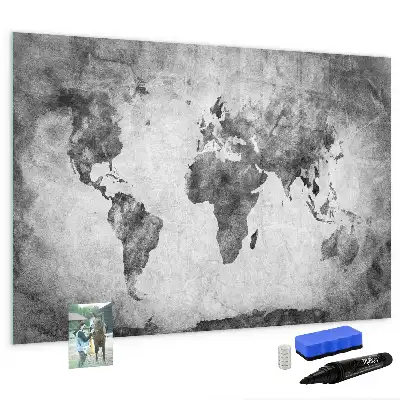 Mapa del mundo pizarra magnética de pared con rotulador