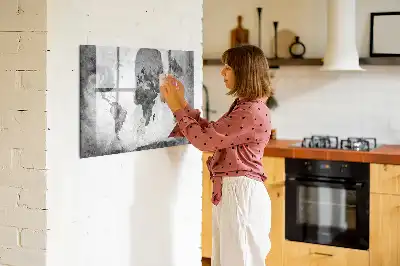 Mapa del mundo pizarra magnética de pared con rotulador