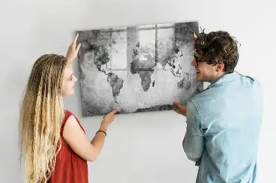 Mapa del mundo pizarra magnética de pared con rotulador