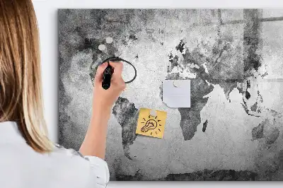 Mapa del mundo pizarra magnética de pared con rotulador
