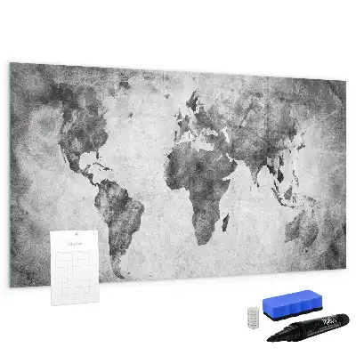 Mapa del mundo pizarra magnética de pared con rotulador