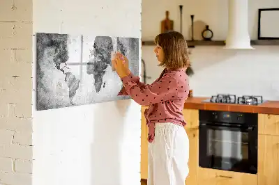 Mapa del mundo pizarra magnética de pared con rotulador