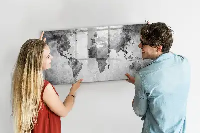 Mapa del mundo pizarra magnética de pared con rotulador