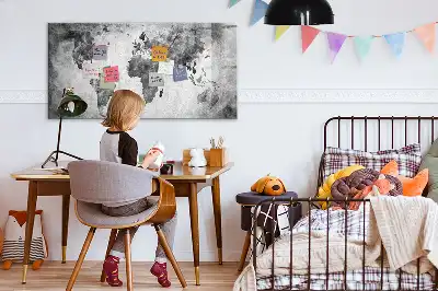 Mapa del mundo pizarra magnética de pared con rotulador