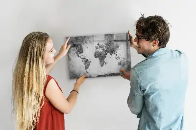 Mapa del mundo pizarra magnética de pared con rotulador