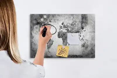 Mapa del mundo pizarra magnética de pared con rotulador