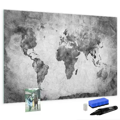 Mapa del mundo pizarra magnética de pared con rotulador